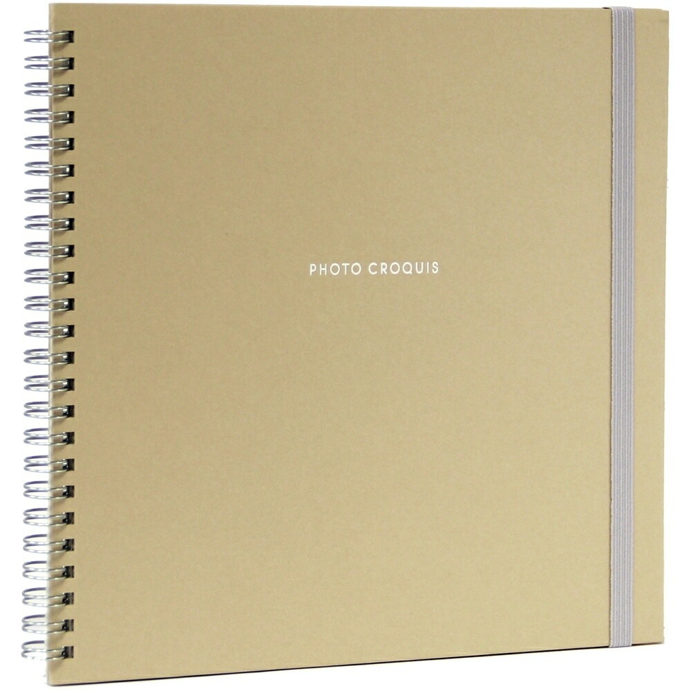 （まとめ買い）フォトクロッキー リング式アルバム スクエアM かけるのエアー台紙 ベージュ アKA-MWF-150-V [x3]