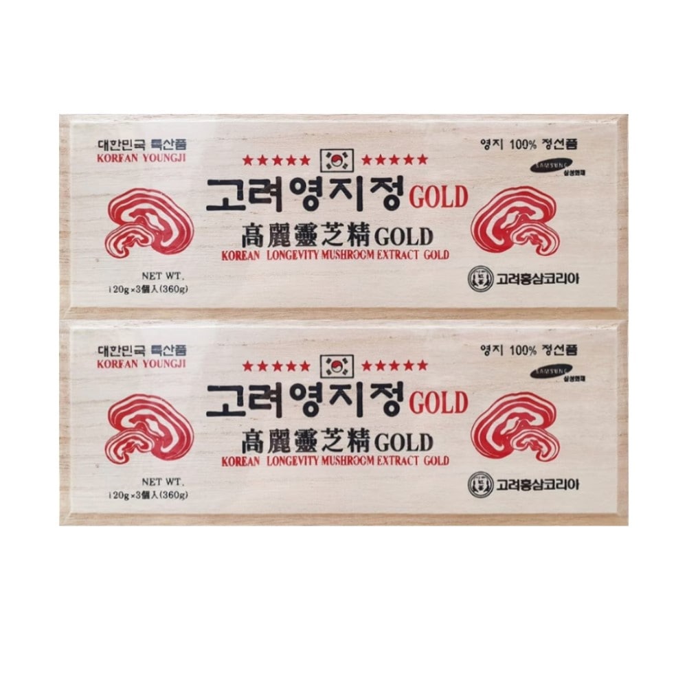 高麗靈芝精ゴールド 120g 3本 2木箱/霊芝キノコ濃縮液90％以上/韓国伝統健康補助食品