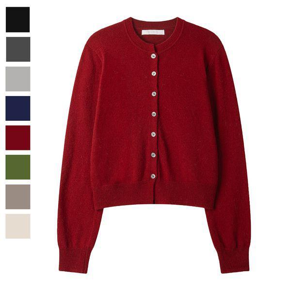 女性用バネッサ ラウンド 長袖カーディガン SGW CA Q093 レッド_P407346722