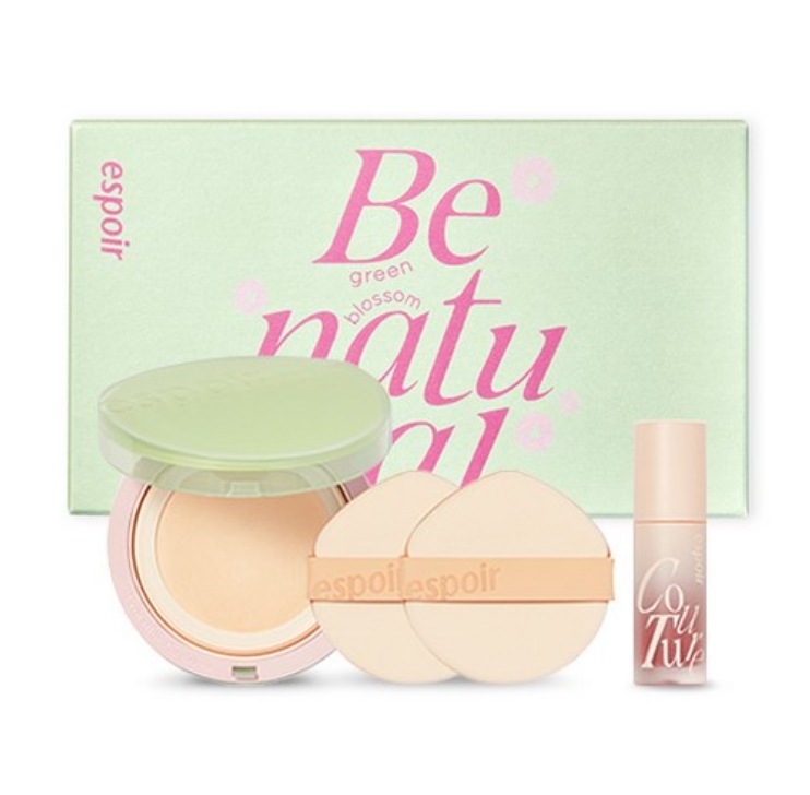 [企画]プロテイラー ビーナチュラル グリーン ブロッサム エディション クッションセット21号 アイボリー1セット / トーンアップクッションSPF50+ PA+++/血色感/カラートーンアップ/