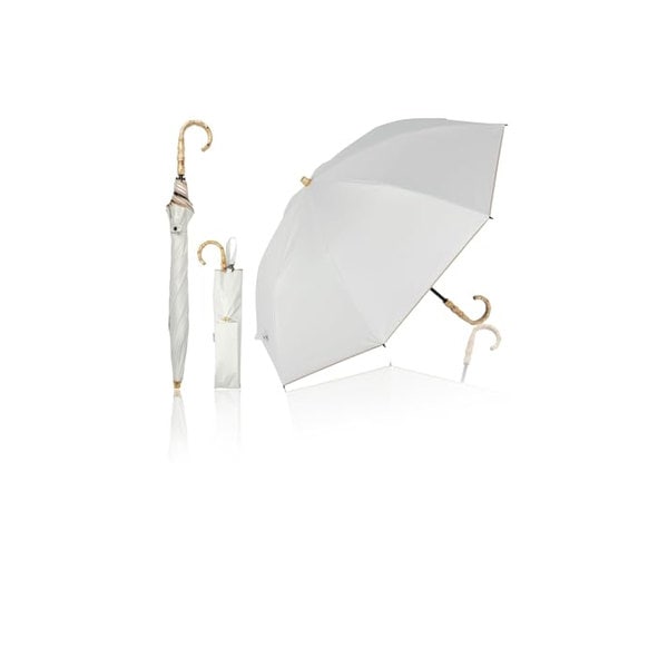 KIZAWA 日傘 UVカット 100 遮光 二段式 折りたたみ日傘 長傘 逆折り 2段折り 完全遮光 日傘兼用雨傘 レディ