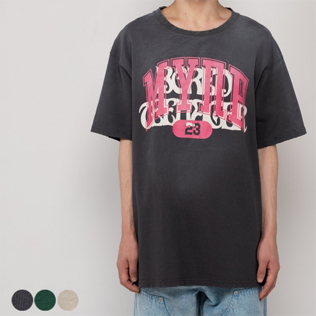 Tシャツ メンズ 韓国 レディース 半袖 オーバーサイズ 大きいサイズ トップス クルーネック ユニセックス 男女兼用 ゆったり プリント カットソー ダメージ加工 黒 ブラック 白 ホワイト