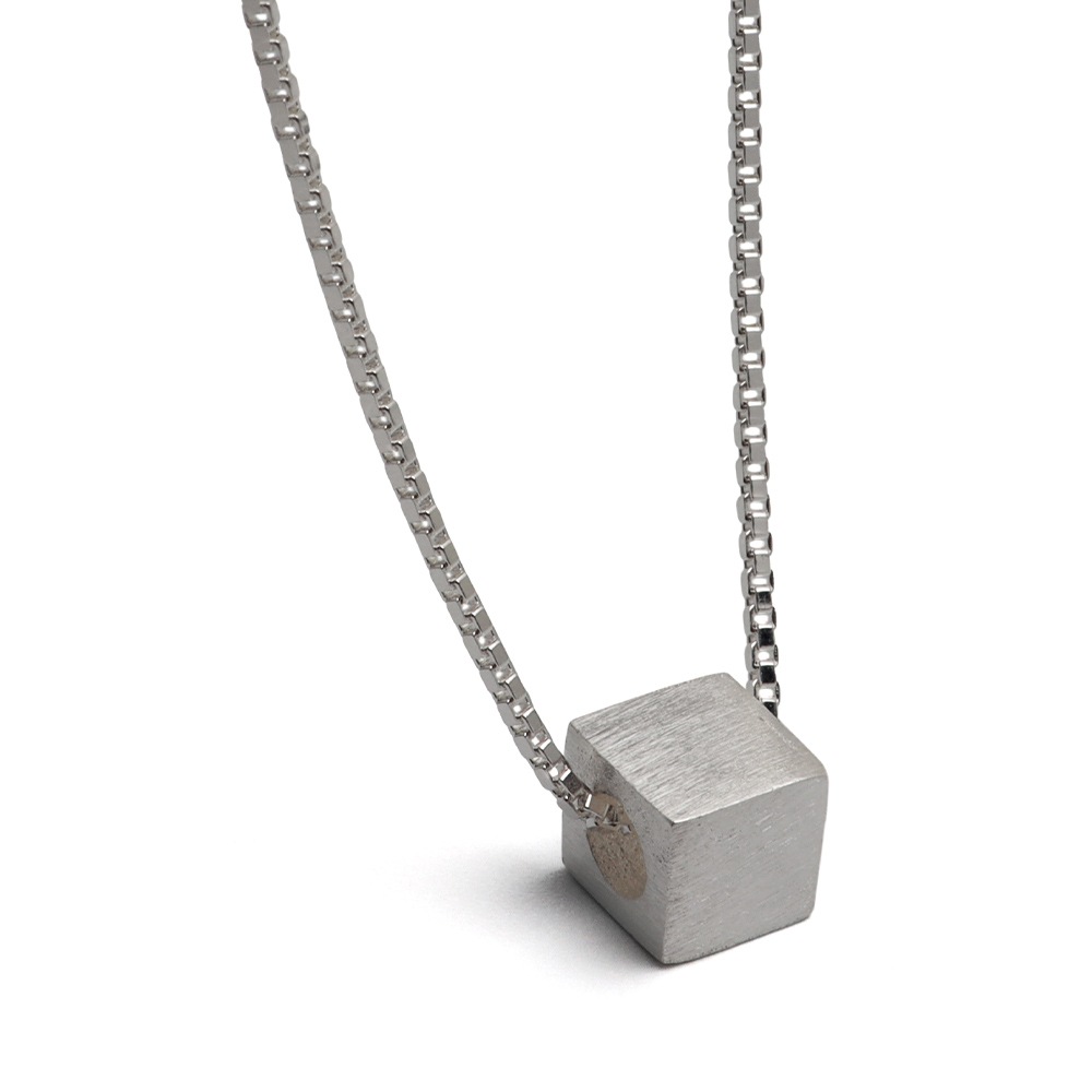 シルバー925 角砂糖ネックレス ミニマム [cn136]