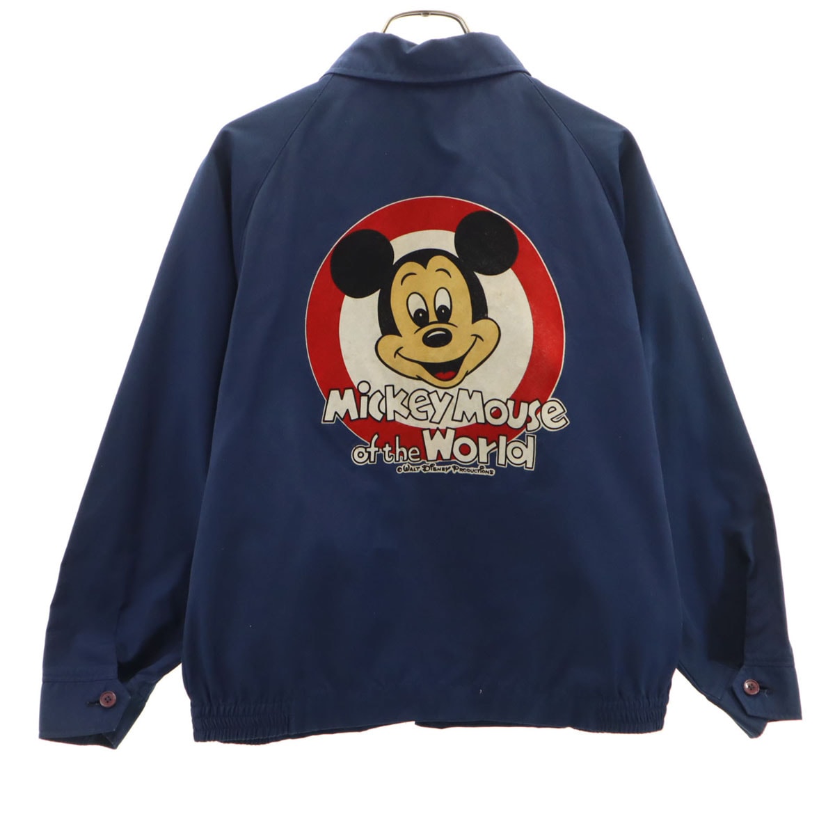 poppins ポッピンズ 90s 日本製 オールド バックフロッキープリント ミッキーマウス スイングトップ S ネイビー ジャケット レディース 古着