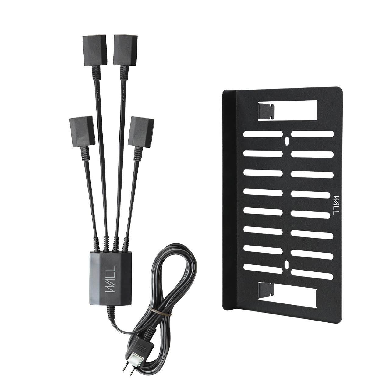 イコールズ WALL テレビスタンド A2対応 スマート電源タップ+電源タッププレート セット コード収納 背面収納 配線スッキリ マグネット付き ブラック 28273