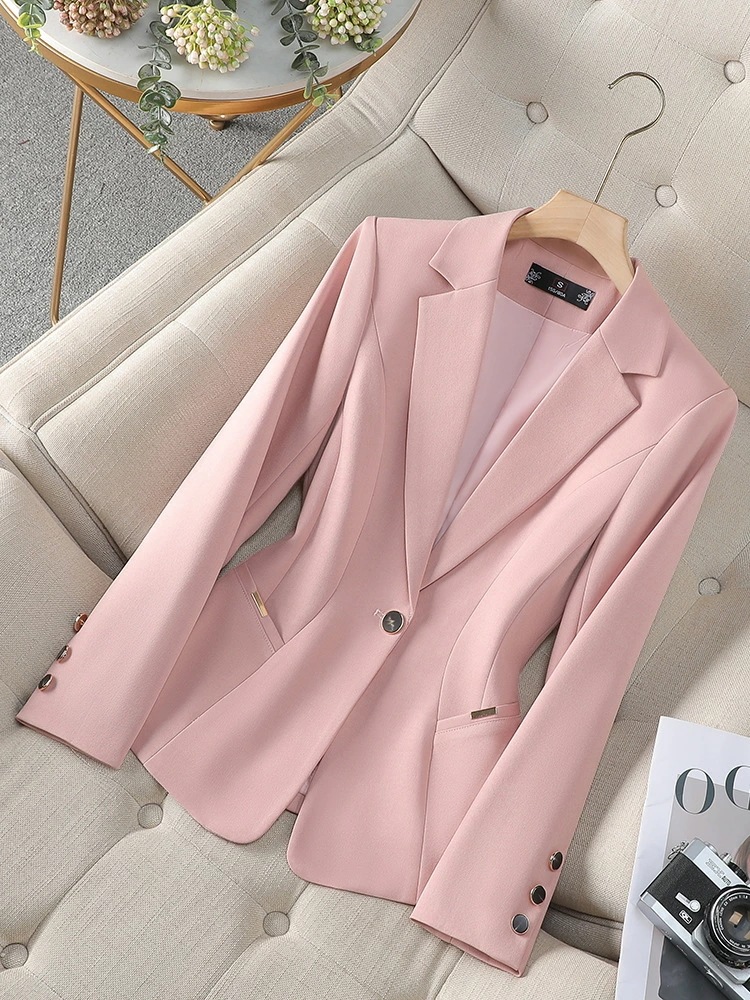 レディース 西装 外套 ピンク 修身 高級感 おしゃれ 新作 4,668円