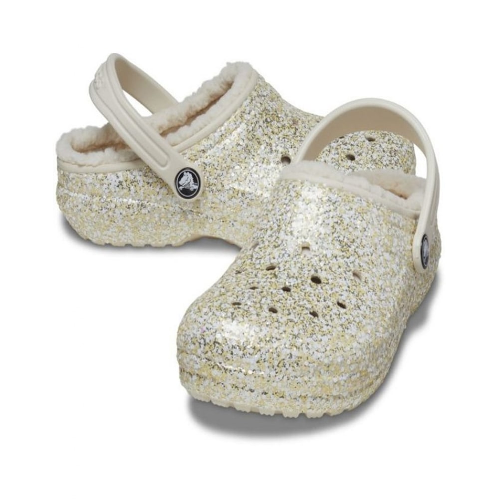 クロックスクラシック裏地付きグリッタークロッグ幼児 (スタッコ) 207463-160