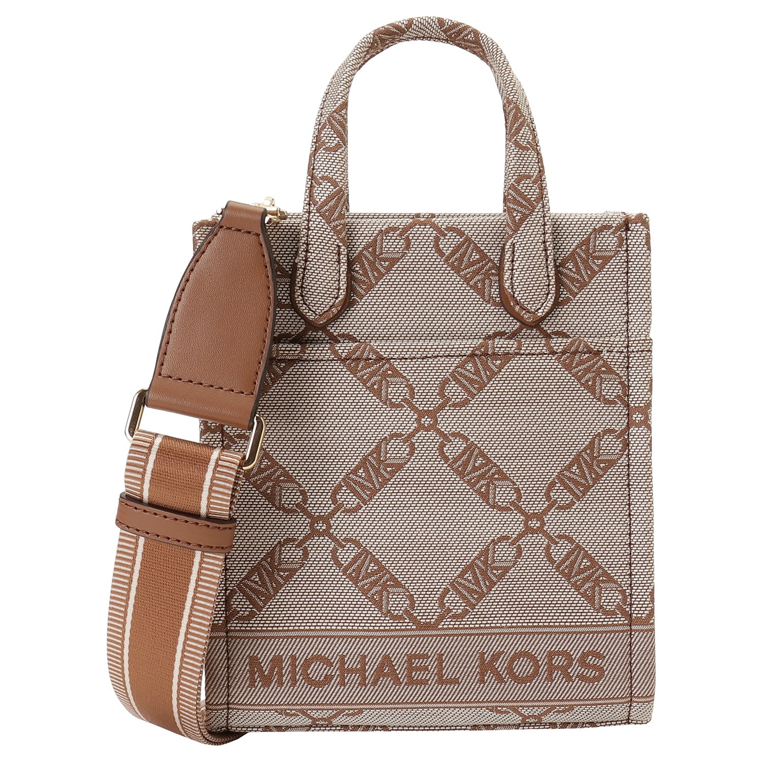 マイケルコース バッグ MICHAEL KORS レディース 32F3G3GC4J 969 NAT/LUGG ジジ エンパイア ロゴ ジャカード エクストラスモール 2WAY ショルダートートバッグ