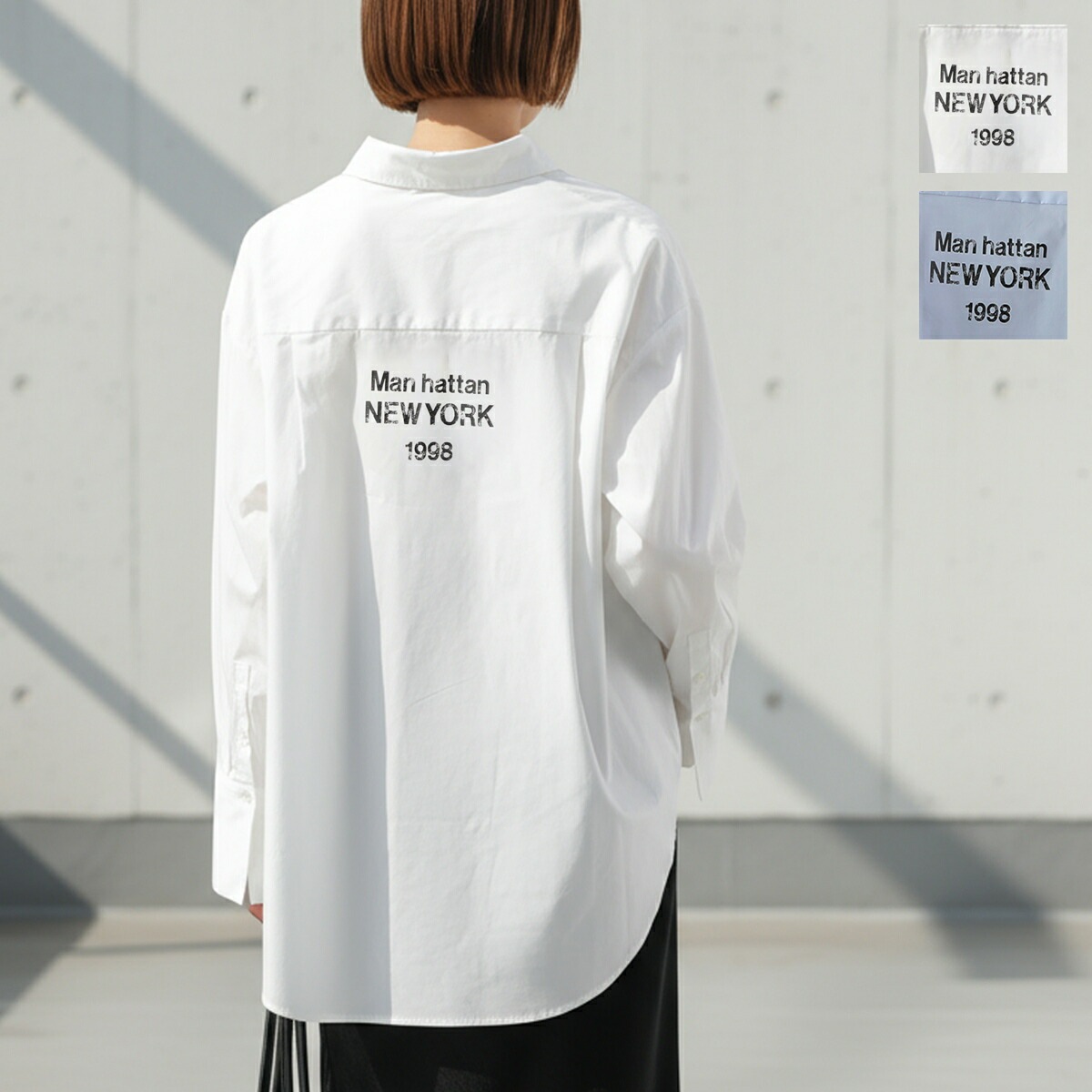 CHIGNON シニヨン シャツ 1555-219KK レディース 2way カシュクール オーバーサイズ ロゴ プリント 長袖 カラー2色 9,872円