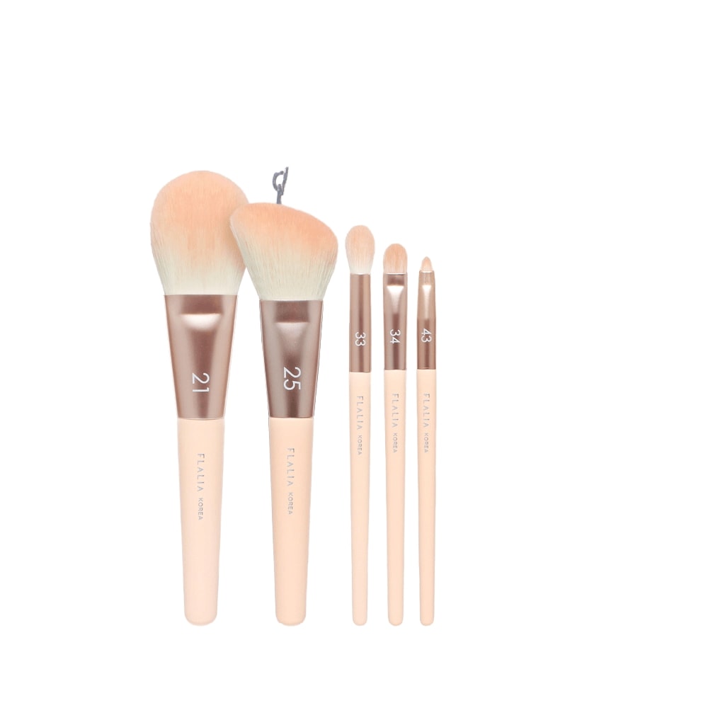 プラリア ミュリー 5種 メイクアップブラシセット(財布付き) パウダー シェーディング アイシャドウ 三角ゾーン