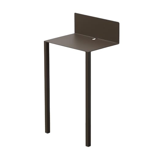 ideaco(イデアコ) 壁掛けサイドテーブル ケーブルホールあり 幅25.7奥行18.2高さ49cm 組立不要 WALL Table B5 brown
