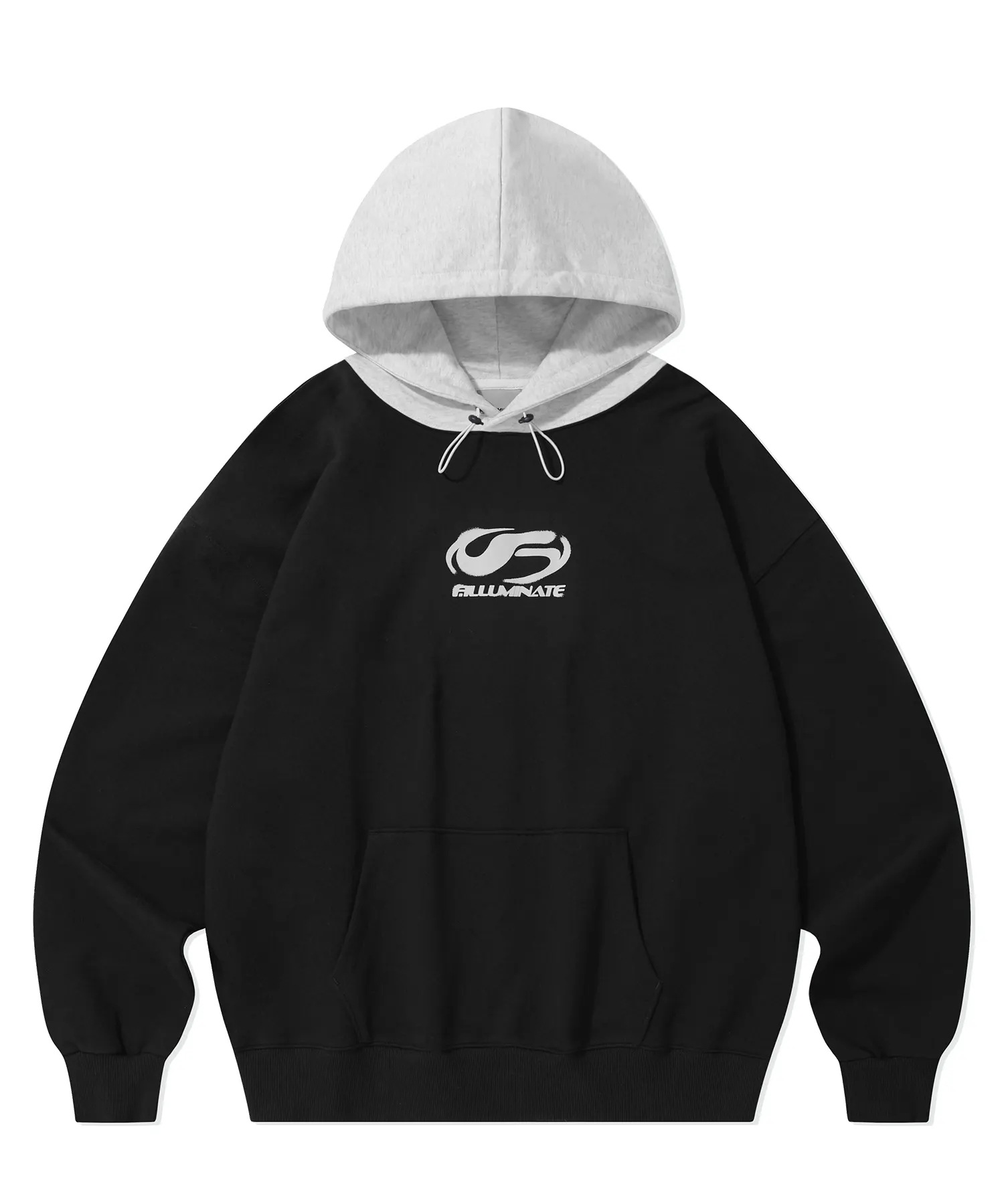 スクラッチ シンボル ストリング フーディ-ブラック