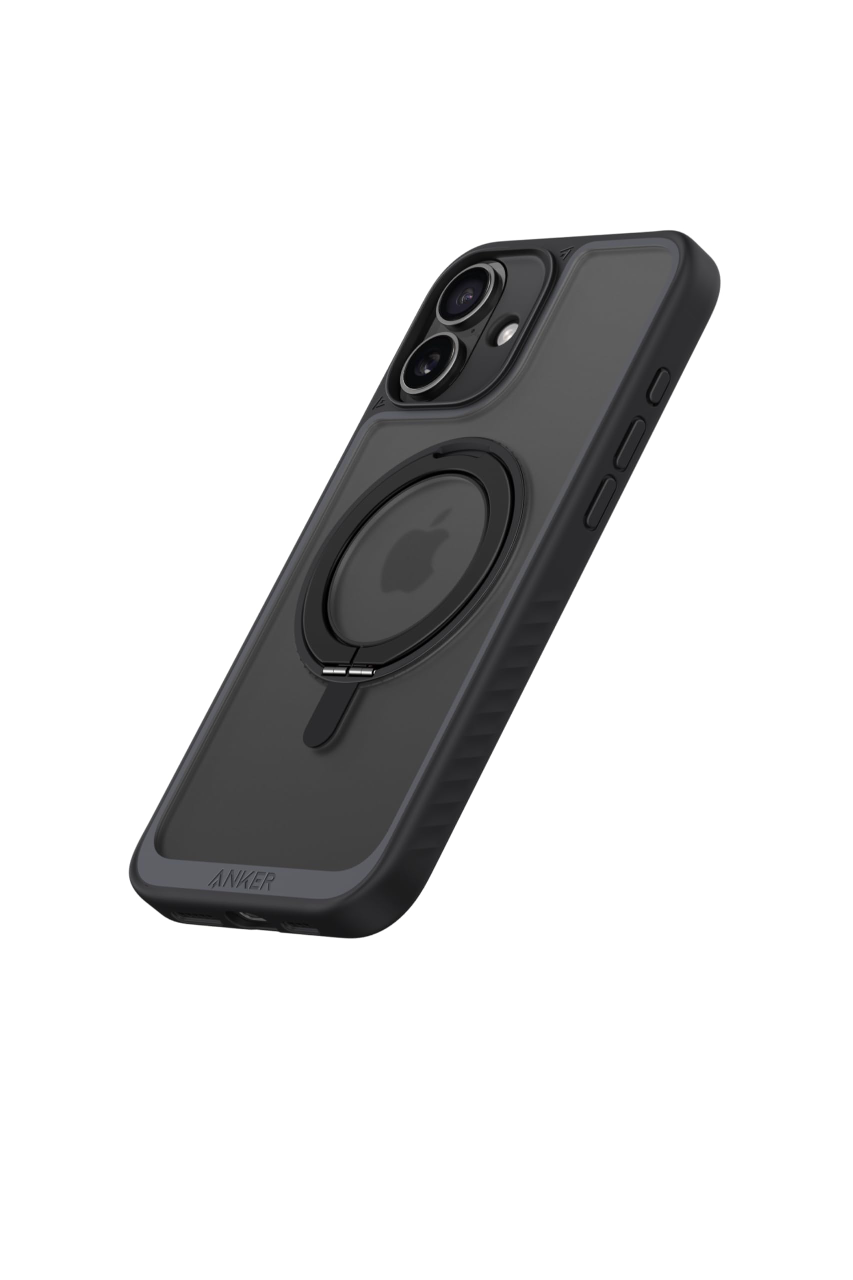 Anker MagGo Magnetic Case (360リングスタンド, iPhone 16用) ブラック MagSafe対応 リングスタンド付き スマホケース マグネット搭載/滑り止め / 3