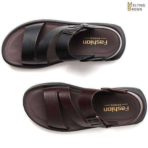 男性用夏サンダル メンズビーチレザーサンダル AL01