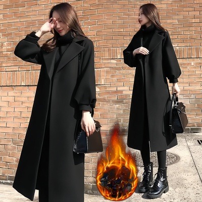 チェスターコート レディース 秋冬 チェスターコート 黒 ロング丈 ラシャコートひざ下 厚手オーバー