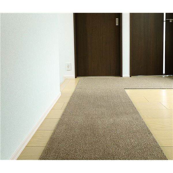 ラグタス 廊下敷マット BR ブラウン (約60×200cm)