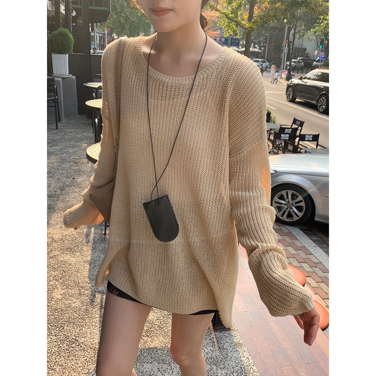 ゆったりニット長袖2024秋気質ファッショナブルなデザイン女性用トップス