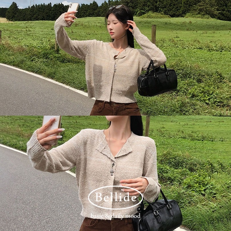 [MADE] ピーナッツブクルセミクロップドカーディガン cd1247 5,879円