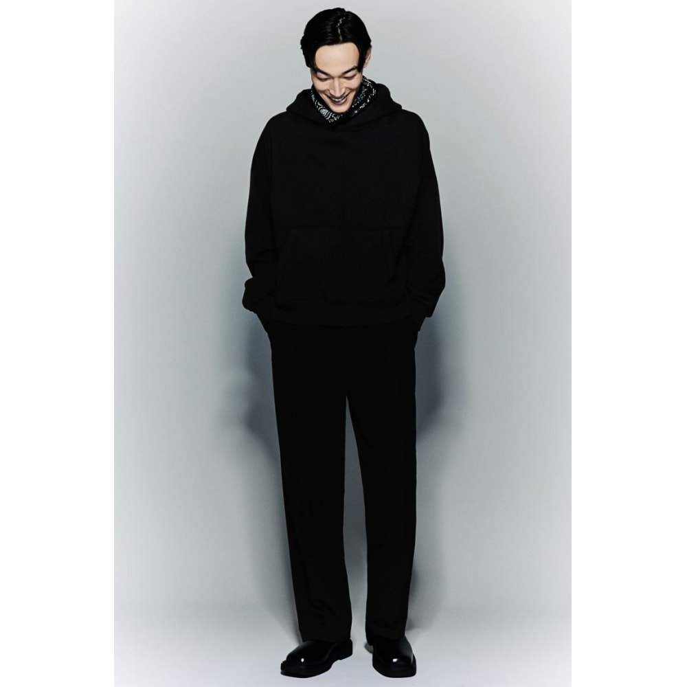 H&M オーバーサイズフィットパーカーブラック
