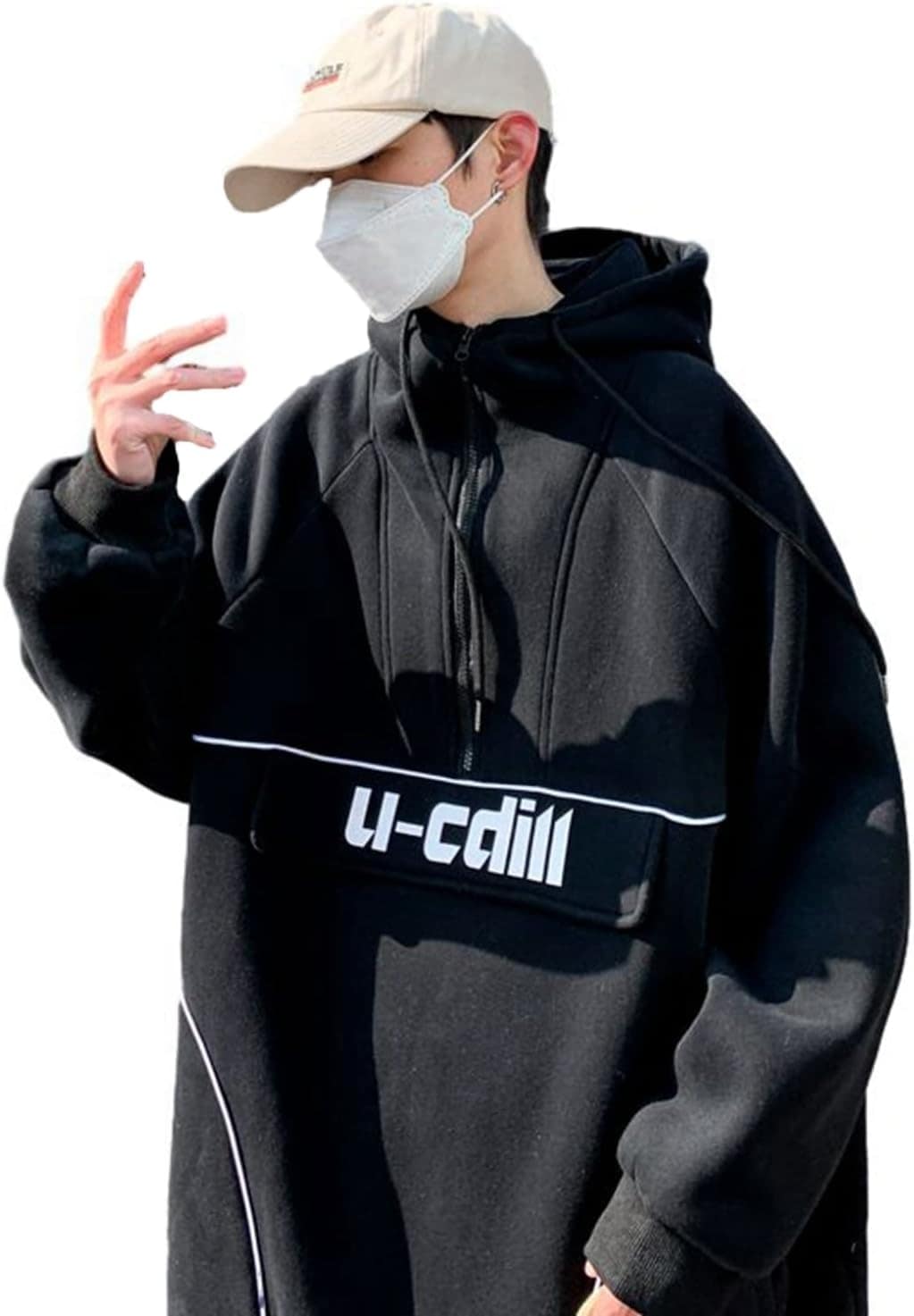 ハーフジップ メンズ レディース ins風 パーカー フルオーバー 長袖 男女兼用 春秋服 カップルルック ストリート系 おしゃれ ソフト 透気 青年 若者 男女兼用 お祭り 散歩 デート レジャー