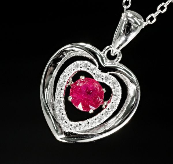 天然 ルビー クロスフォー ダンシングストーン ダイヤモンド ネックレス BOX付 プ 12,768円