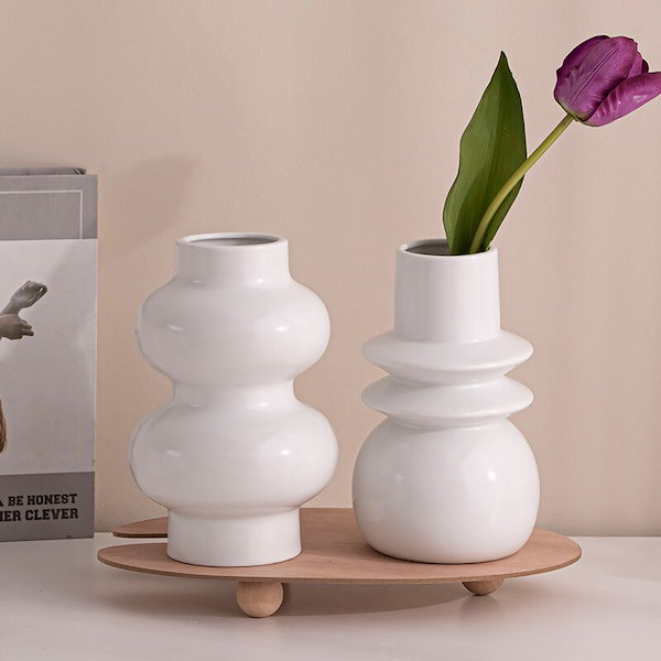 Qoo10] ins異形陶磁器花瓶客間生け花水養生花飾