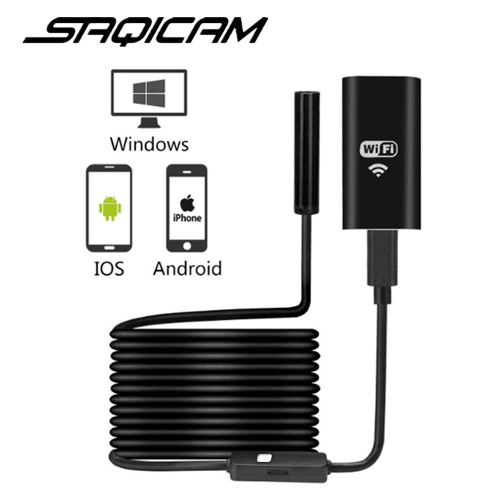 Saqicam ワイヤレス内視鏡 内視鏡カメラ スコープカメラ wifi接続 IP67防水 6個LEDライトAndroid/iPhone/PC/IOS対応 暗視 下水道 エアコン 排水口 車点検