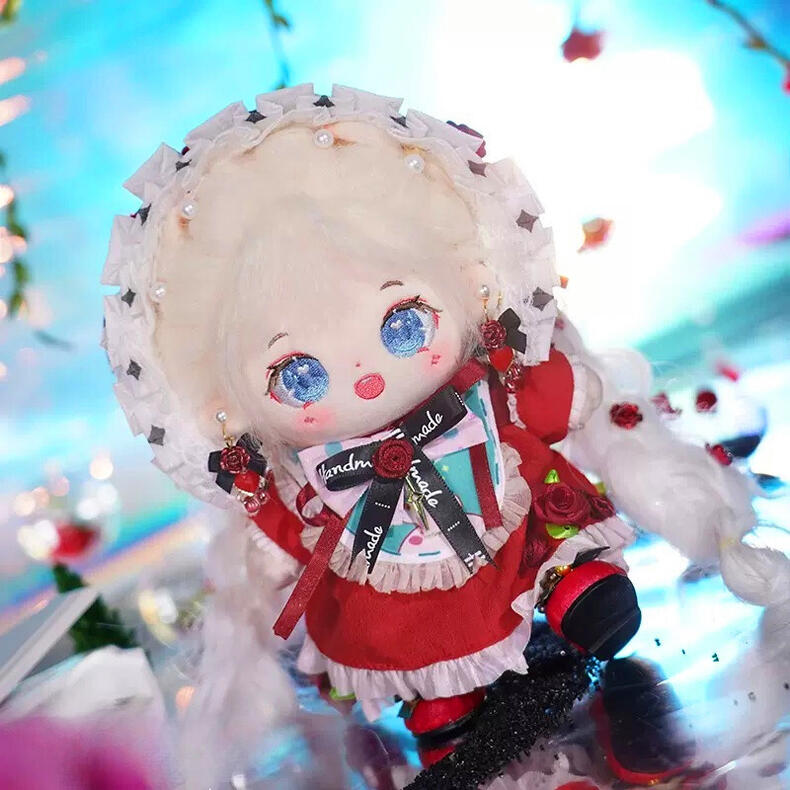 【20cm】着せ替えぬいぐるみ 着せ替え人形 ぬいぐるみ 綿人形 可愛い 白髪青目の元気少女 笑顔 アイドル ふわふわ コットンドール