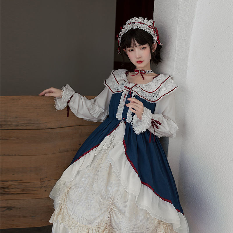 ロリータスカートかわいいロリータワンピースの裾二次元ワンピース コスチューム