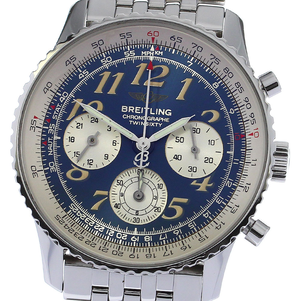 ブライトリング BREITLING A39022.1 ナビタイマー ツインシックスティ クロノグラフ 自動巻き メンズ 良品 箱付き_808905【中古】
