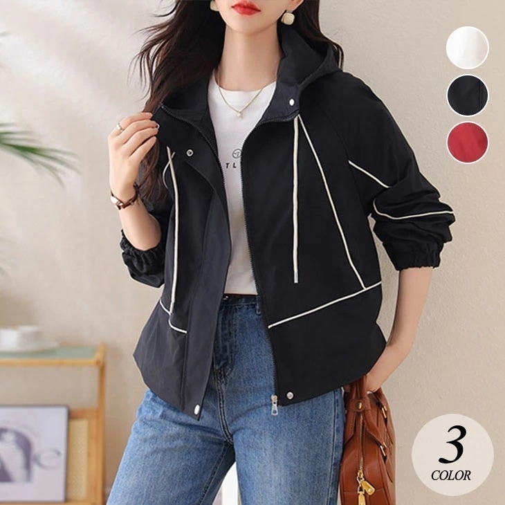 アンコラレッド コート レディース 春 秋 ジャケット ショート丈 ワークジャケット カジュアル トップス アウター ライトアウター ショートジャケット ショートコート 韓国ファッション 6,377円