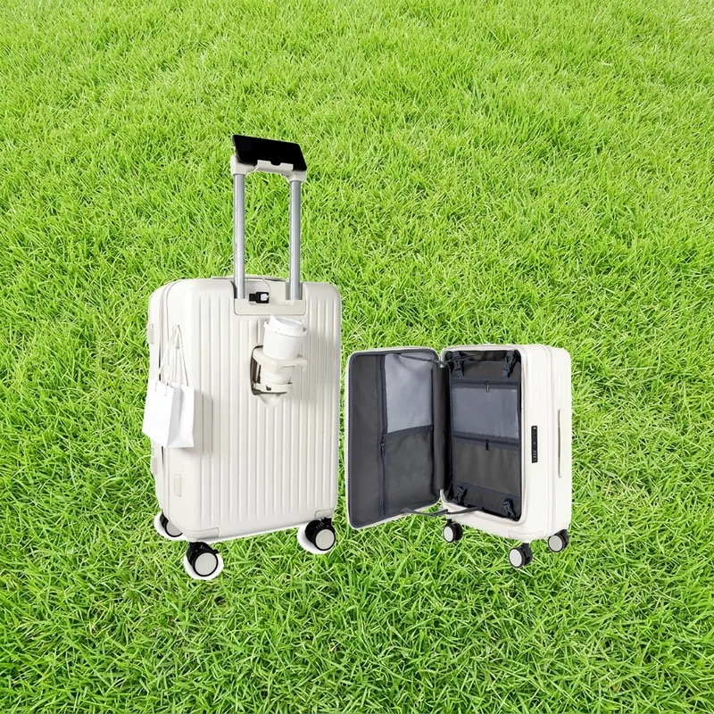 [J.K.T] スーツケース フロントオープン 機内持ち込み 軽量 Sサイズ 片開きキャリーケース 拡張機能付き 【2026新販売 1：9深型設計 着脱式仕切り付き】 大容量 前開き PC+ABS 超