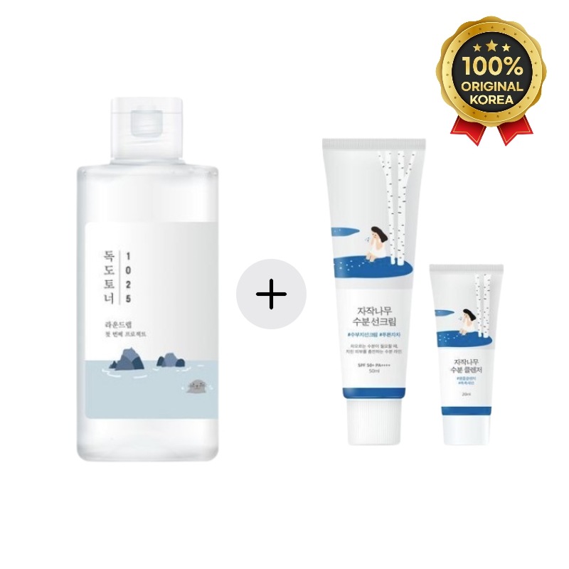 独島トナー＆白樺水サンクリームセット＋洗顔ミニ付き敏感肌のうるおいケア3点セット/独島トナー/白樺水 日焼け止め//韓国スキンケア/敏感肌 クレンジング/トナー サンクリーム セット/韓国コスメ