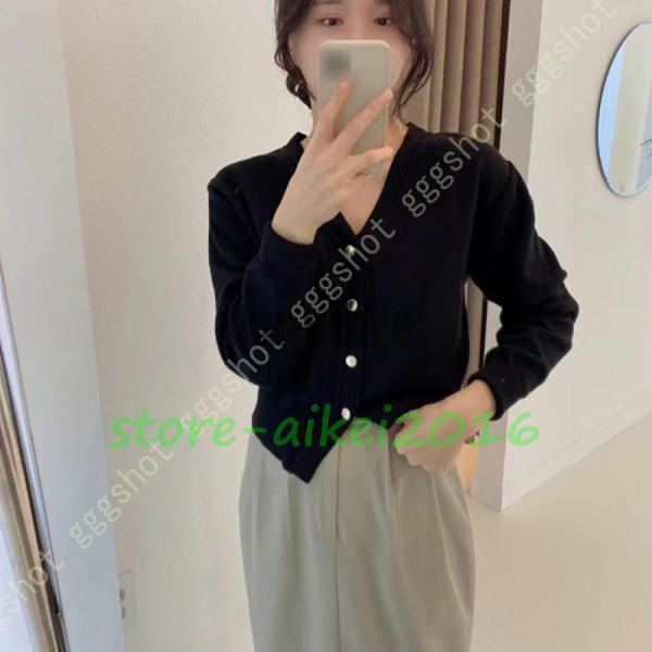 カーディガン セーター ニット レディース 長袖 秋 冬 春 Vネック カットソー トップス レディースニット 無地 オフィス ビジネス 通勤 シンプル ソフト