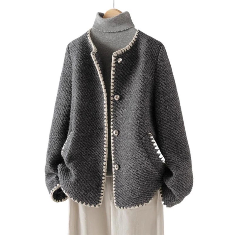 女性のための重いウールの小さな香りの良いウールのコート2025のショートコート