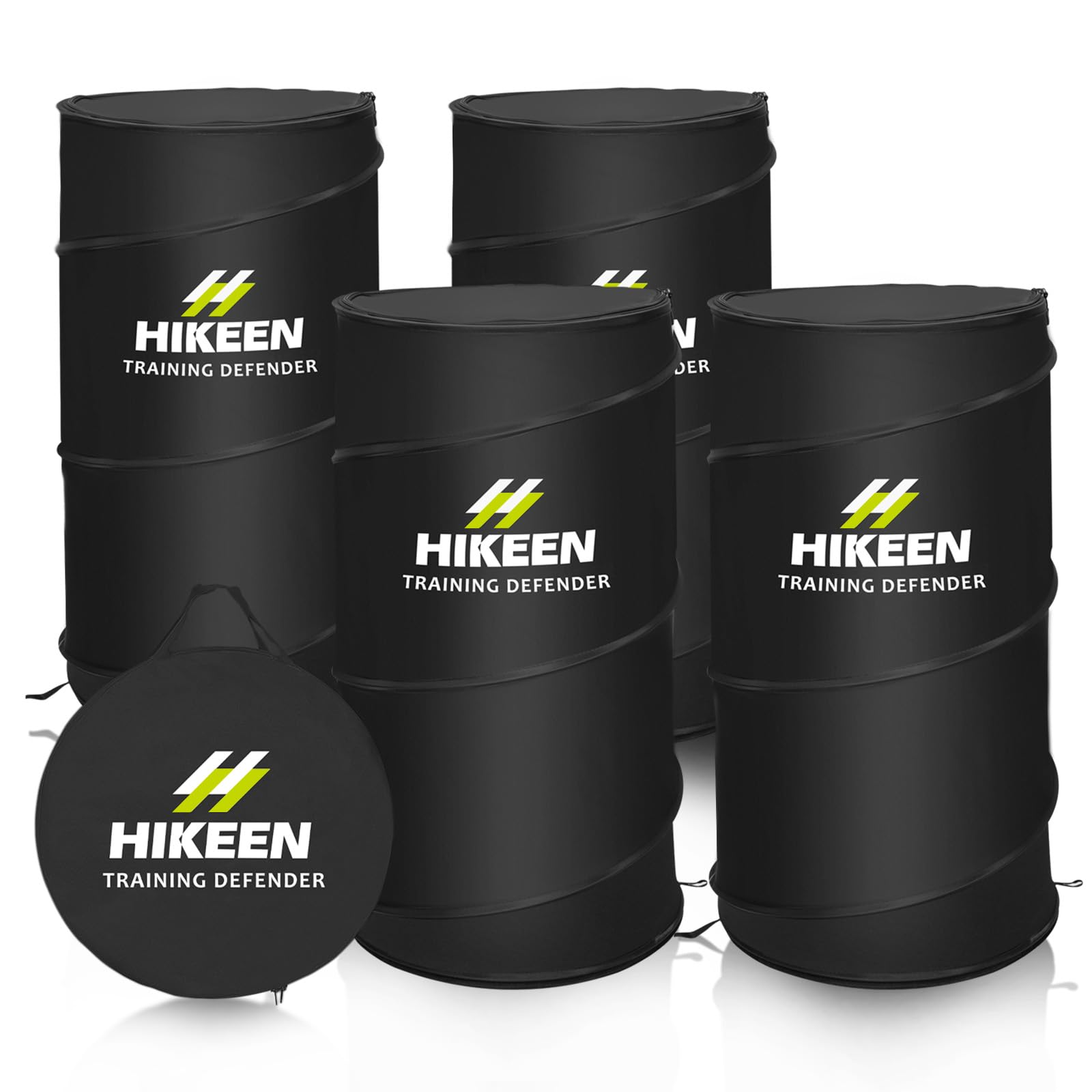 Hikeen バスケットボールトレーニング4点セット バスケットボールガードトレーニング ポップアップ式安全シミュレーションガード バスケットボール フットボール ラグビー用に 折りたたみ式 トレーニ