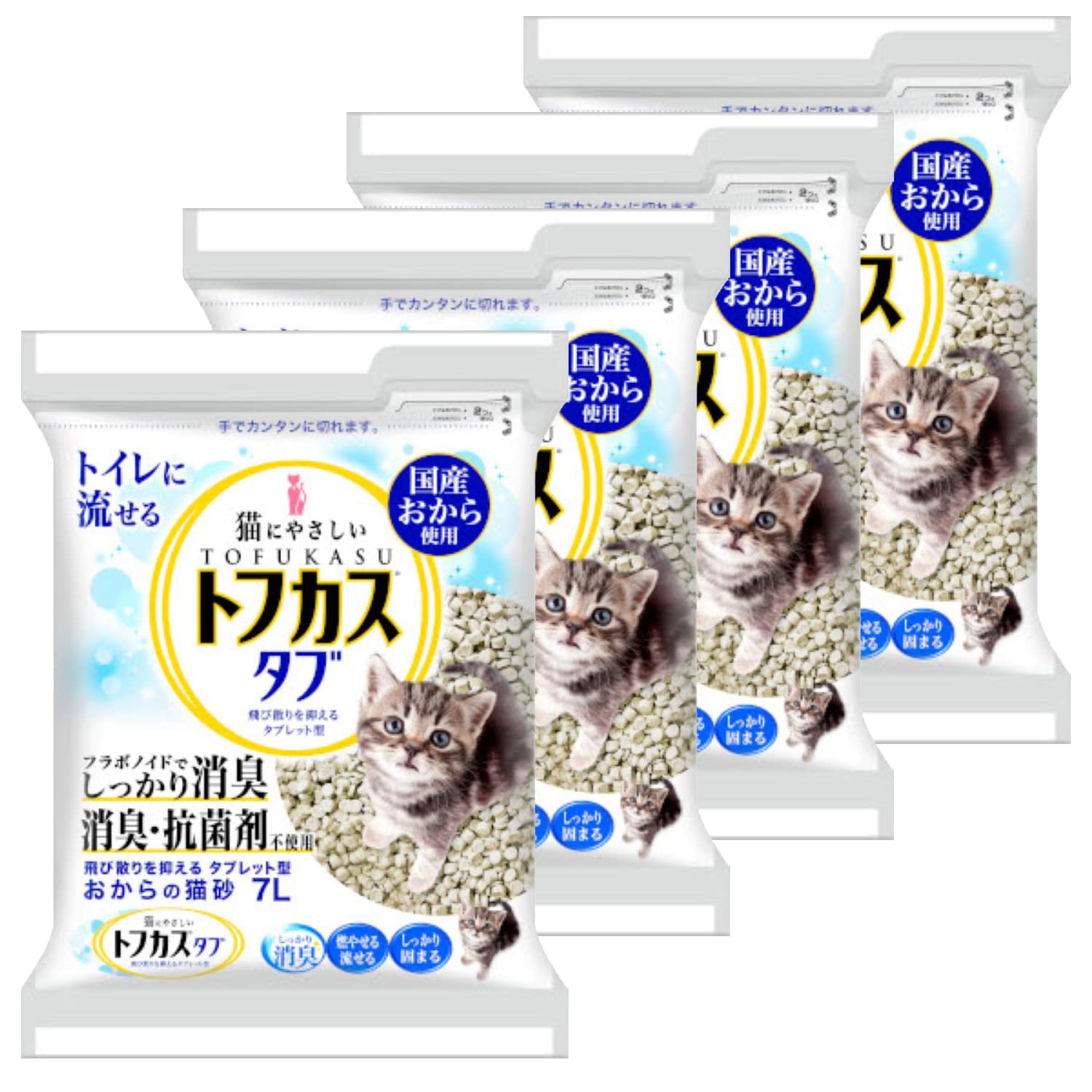 送料無料 トフカスタブ 猫砂 7L×4個 (ケース販売)