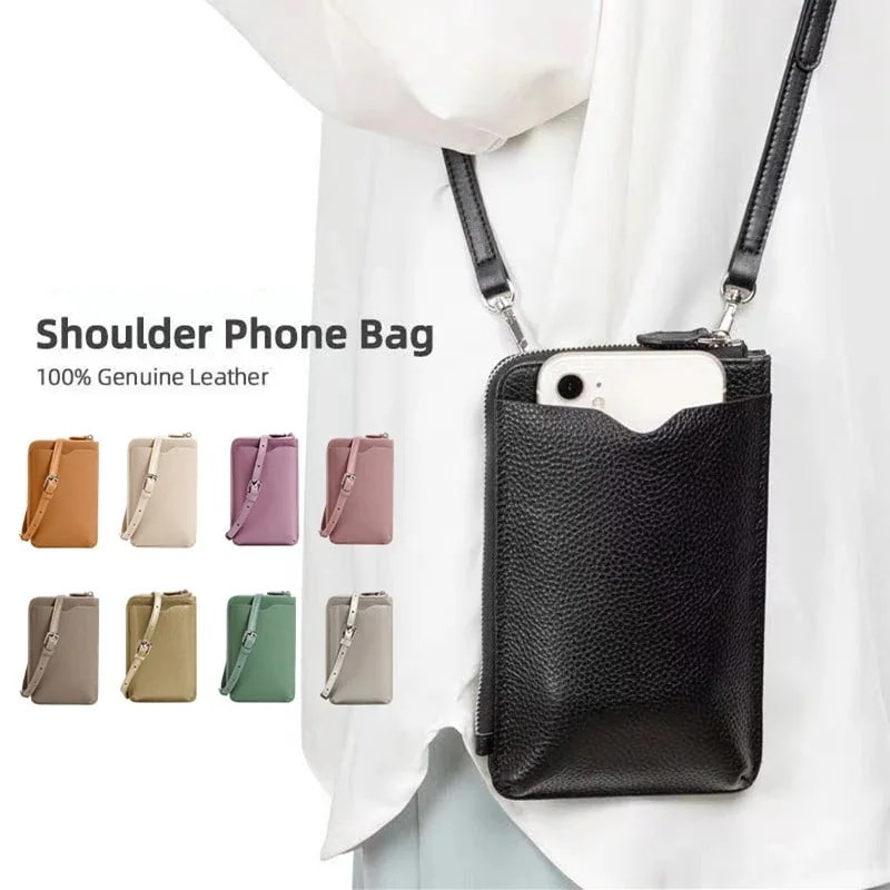 本革スマホポシェットシルバーゴールドライトパープル大人気スマホポーチお散歩今日は30パーセント