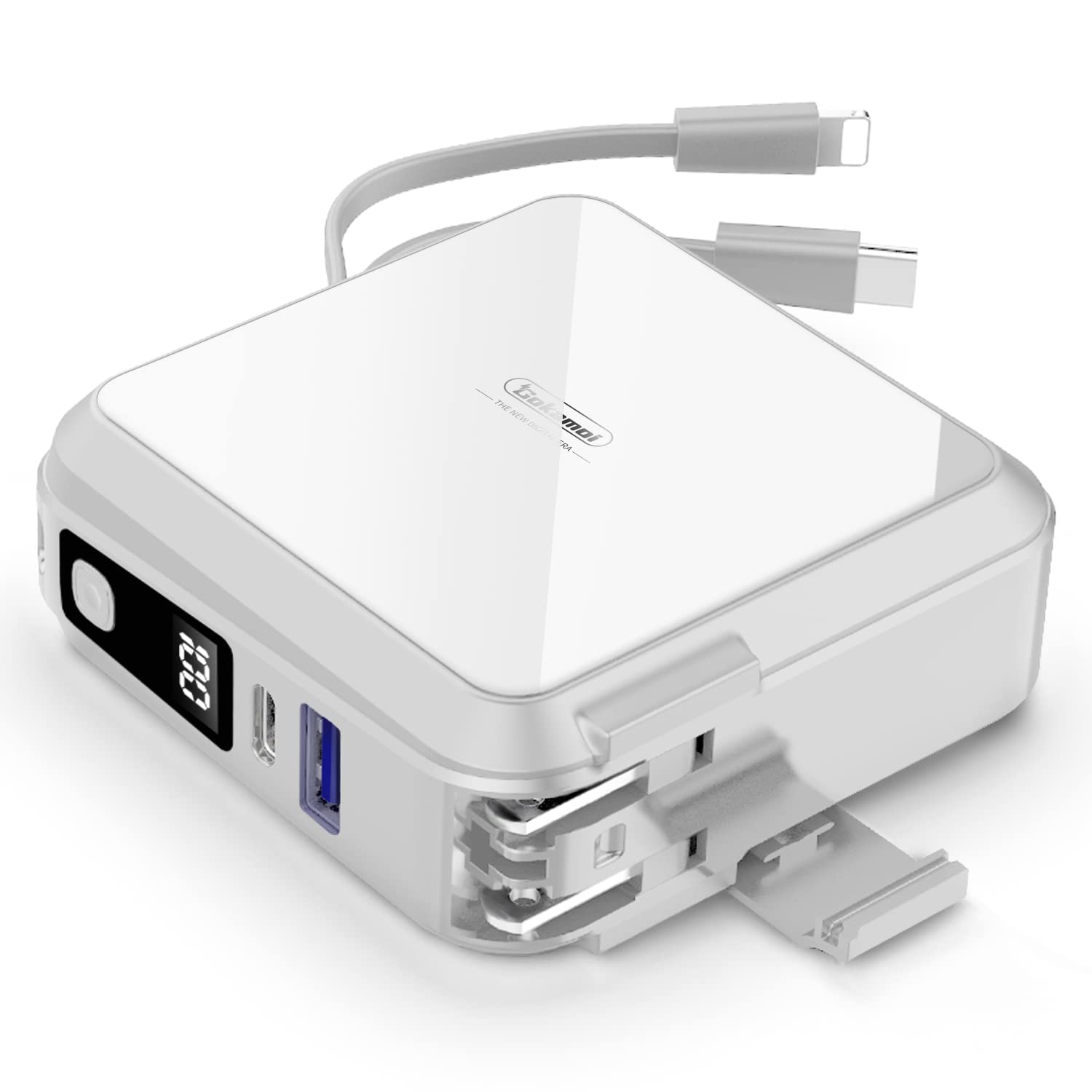 Pnvruy モバイルバッテリー 15000mAh コンセント一体型 大容量 急速充電【PD18W type-c