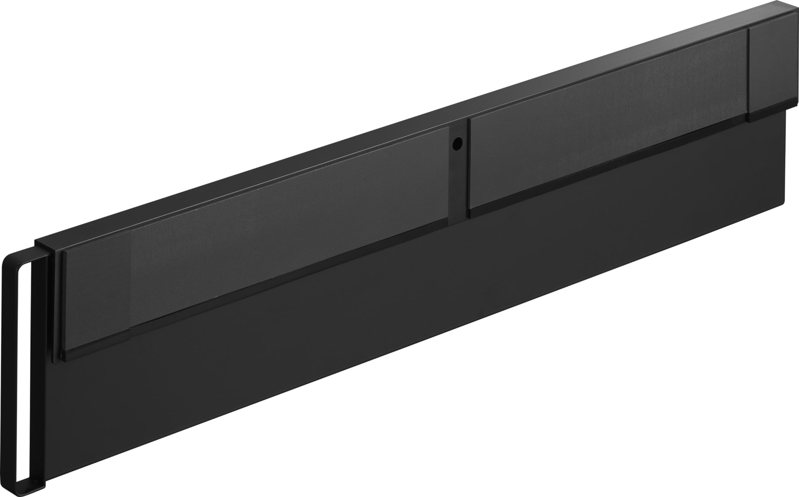 マグネット 冷蔵庫横 隠せる スライド スチールパネル ブラック 本体：W2.7×D62～111×H13.3cm タワー tower マグネットバー付き プリント収納 書類整理 1860