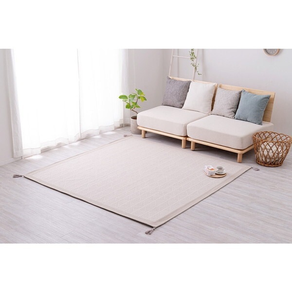 270080606 洗えるインド綿ラグ クラック すべり止め付き 130x185 ホワイト メーカー直送 5,020円