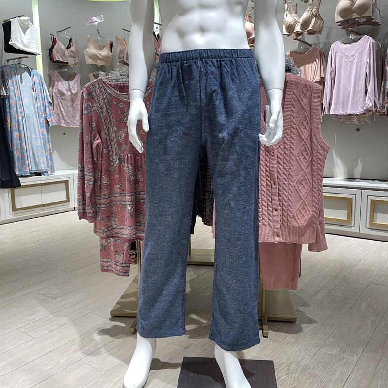 軽くて暖かい綿先染め起毛ホームウェア兼パジャマパンツ(WPA579MP)