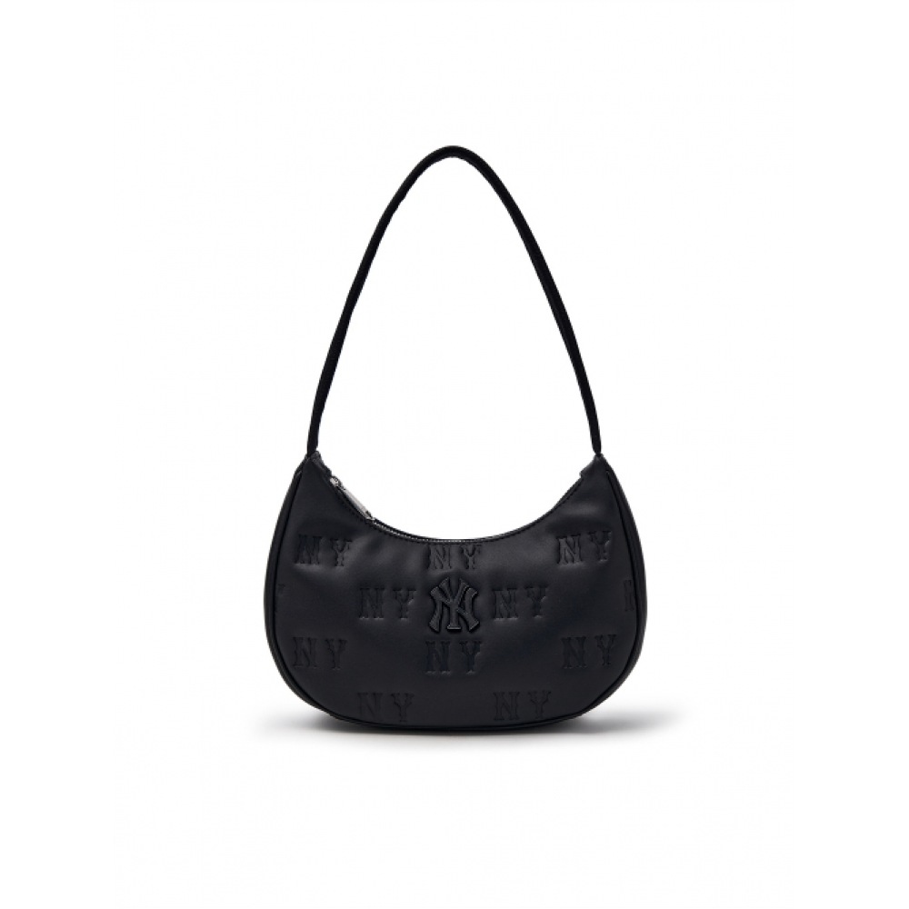 MLB クラシックモノグラムニューエンボスホーボーバッグ NY (ブラック)