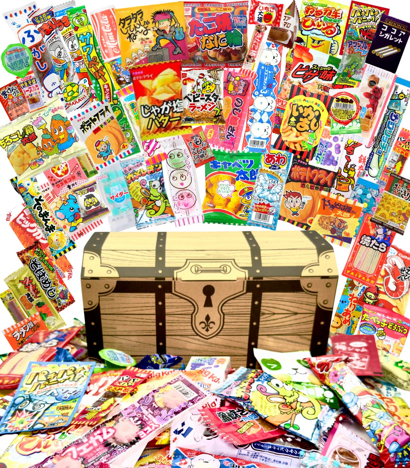 お菓子 駄菓子 詰め合わせ 60種65点セット ギチギチパンパン破裂寸前 モノゴコロの宝箱 駄菓子セット ギフト 子供が喜ぶ個包装の大量！ 駄菓子詰め合わせ
