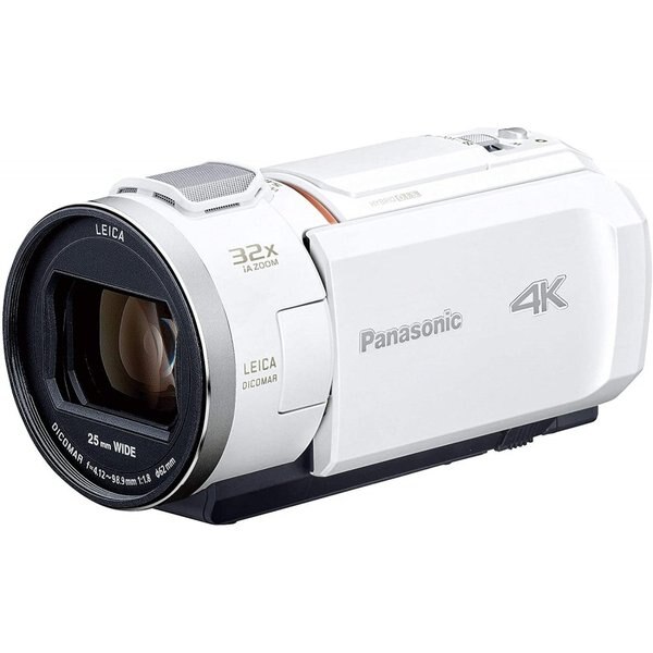 【中古】パナソニック Panasonic 4K ビデオカメラ VZX2M 64GB 光学24倍ズーム ピュアホワイト HC-VZX2M-W