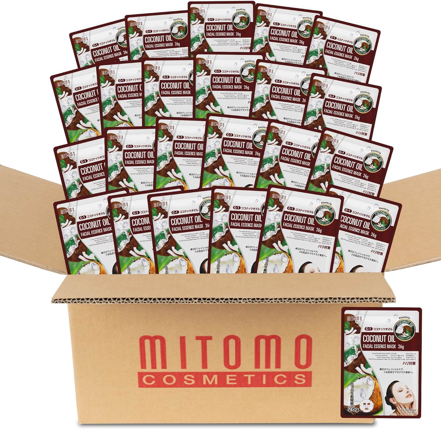 日本製 ココナッツオイル ハリ生気美容シートマスク/800枚x1セット＝800枚/美容液/美容 スキンケア 潤いマスクパック[MTSS00516-C-1x080]