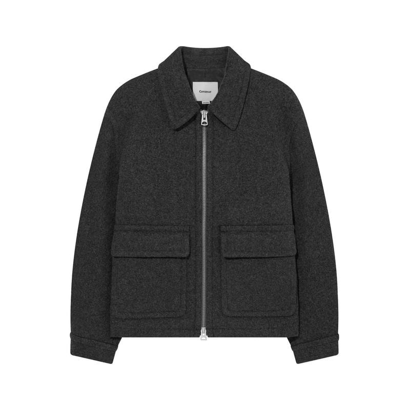 ウールジップアップハーフコート チャコール CO2504CT03CH 20,150円