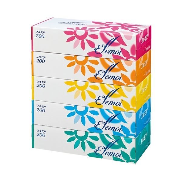 （まとめ） カミ商事 エルモアティシュー 200組x5箱[x10セット]