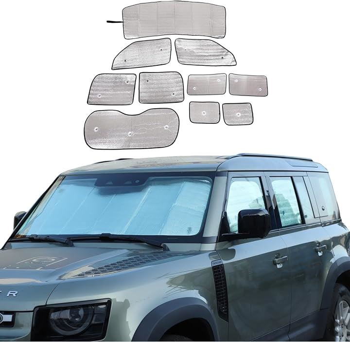 ランドローバー ディフェンダー 2020～2023年専用 全窓対応 遮光シェード フロントサンシェード サイドサンシェード UVカット 日よけ 車中泊 プライバシー(110版全ガラス)