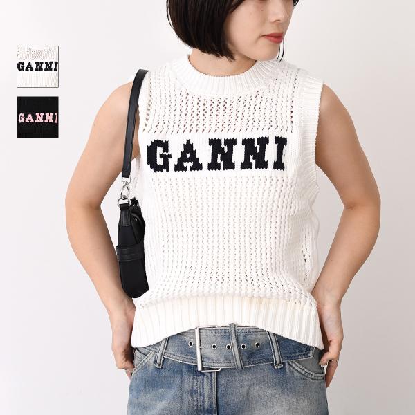トップス ベスト ニットベスト COTTON ROPE VEST K2047 K2032 レディース ブラック ホワイト ロゴ 秋冬 人気 おすすめ